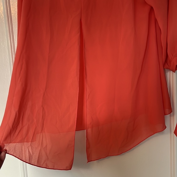 Salmon Pink Blouse with Slit Back - Picture 4 of 4